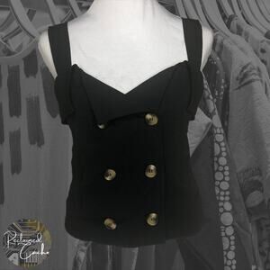 Fanco Black Crop Top Tank - Size Small